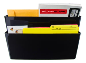 Standard Letter Wall Pocket, Black, Set of 6