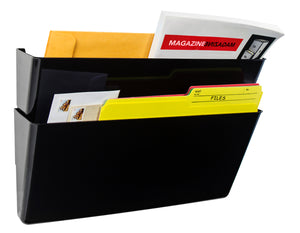Standard Letter Wall Pocket, Black, Set of 6