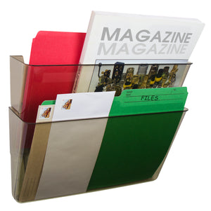 Standard Letter Wall Pocket, Smoke, Set of 2