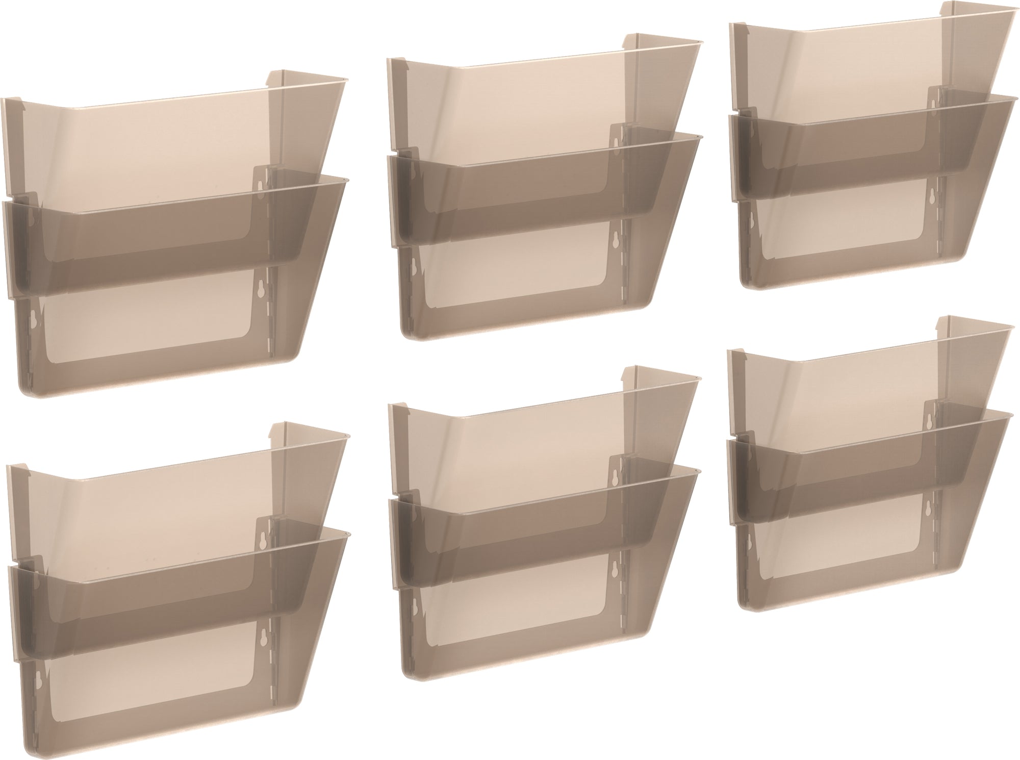 Standard Letter Wall Pocket, Smoke, Set of 2