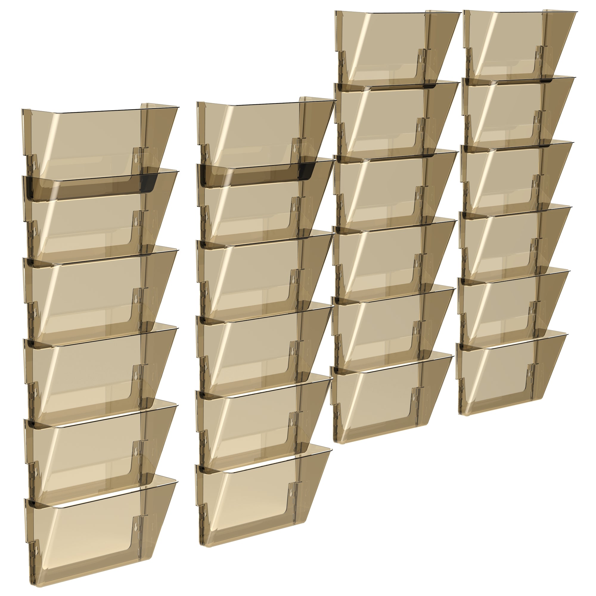 Standard Letter Wall Pocket, Smoke, Set of 6