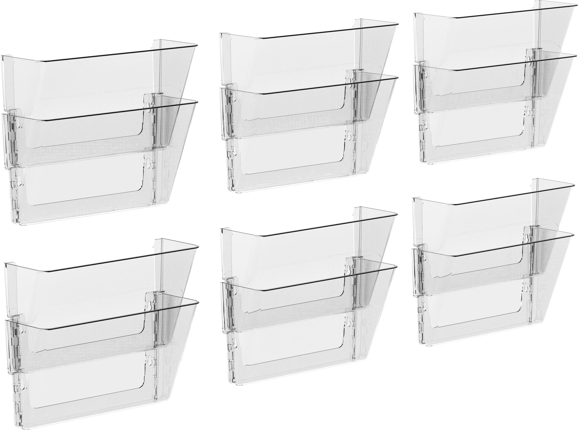 Standard Letter Wall Pocket, Clear, Set of 2