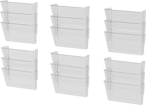 Standard Letter Wall Pocket, Clear, Set of 3
