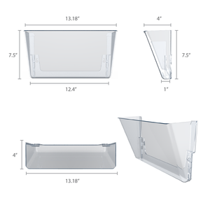 Unbreakable Letter Wall Pocket, Clear, Set of 3