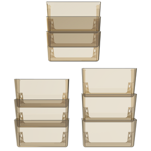 Unbreakable Letter Wall Pocket, Smoke, Set of 3