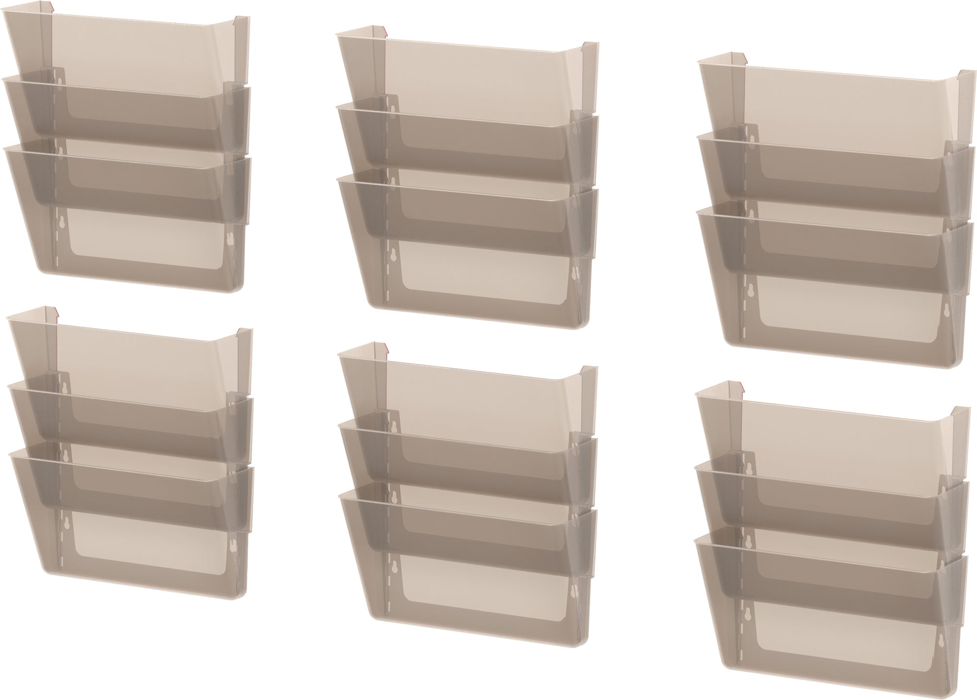 Unbreakable Letter Wall Pocket, Smoke, Set of 3