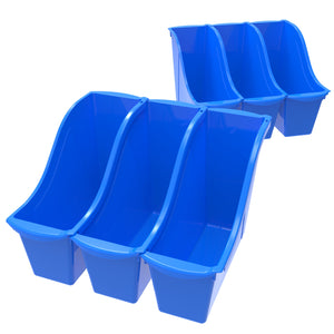 Storex petit bac à livre, bleu, lot de 6                                                                                