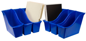 Storex petit bac à livre, bleu, lot de 6                                                                                