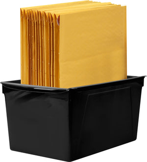Wide Book Bin, Black