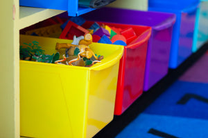 Wide Book Bin, Blue